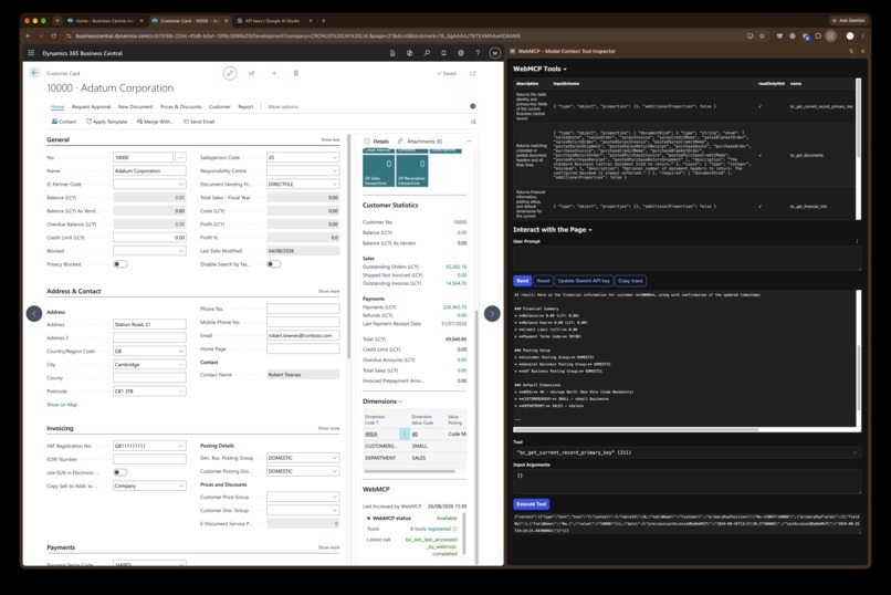 Business Central WebMCP – screenshot 1