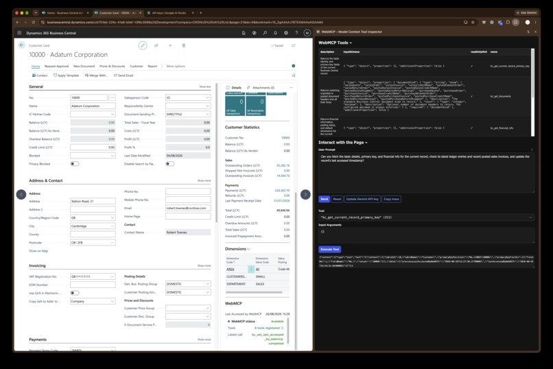 Business Central WebMCP – screenshot 2