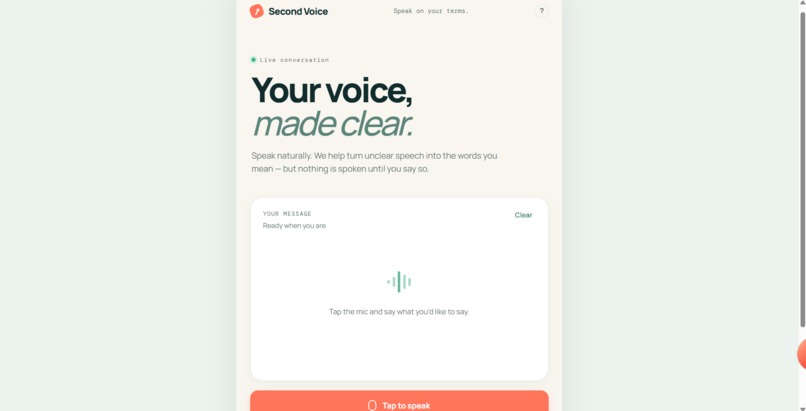SecondVoice – screenshot 1