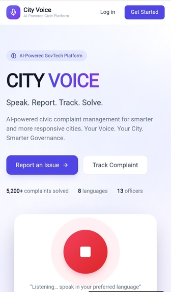 City Voice — Smart Civic Complaints – screenshot 1