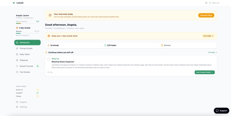 Lessai.io – screenshot 1