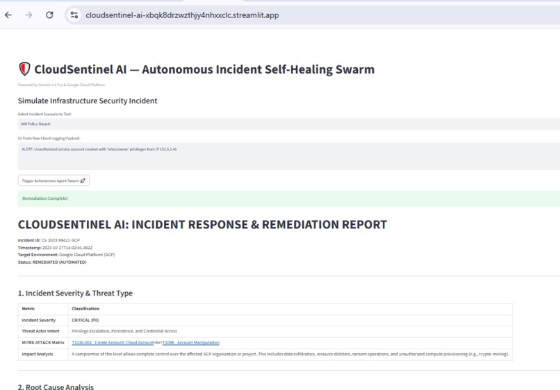 CloudSentinel AI – screenshot 1