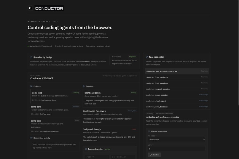 Conductor WebMCP – screenshot 1