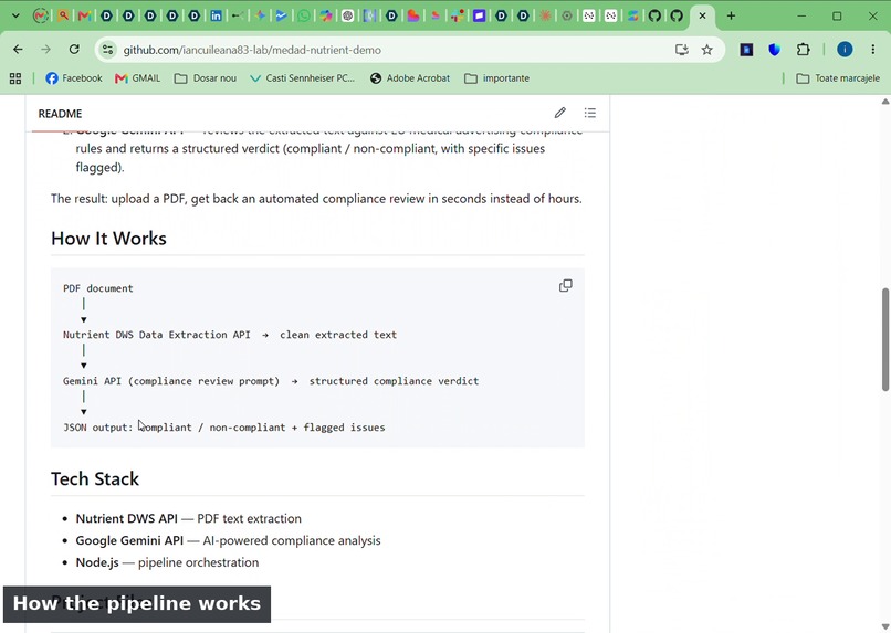 MedAd Nutrient Compliance Pipeline – screenshot 2
