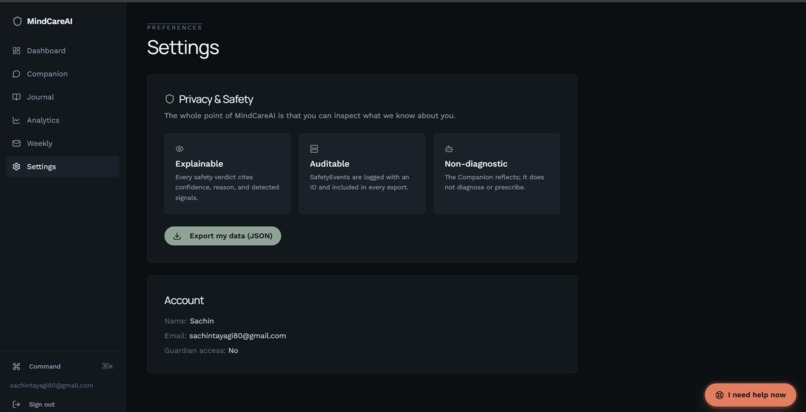 MindCare AI – screenshot 1
