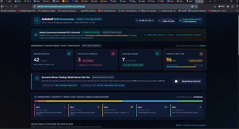 SafeStaff Shift Commander — WebMCP – screenshot 1