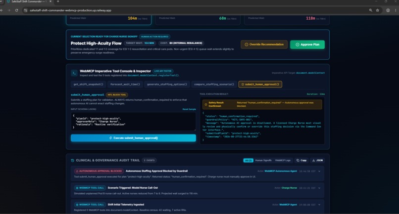 SafeStaff Shift Commander — WebMCP – screenshot 3