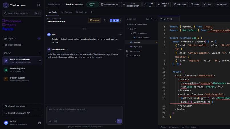 The Harness — Web-First Multiplayer Agents on Your Cloud – screenshot 2