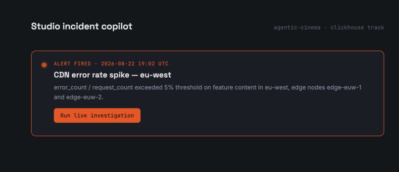 Studio Incident Copilot – screenshot 1