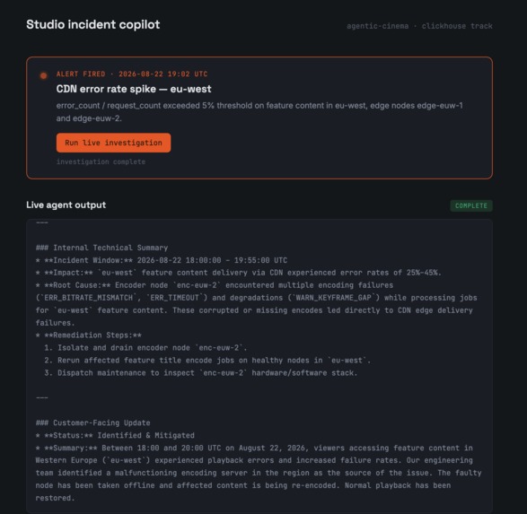 Studio Incident Copilot – screenshot 2