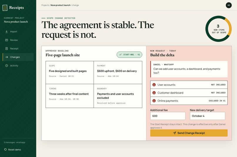 Receipts – screenshot 3