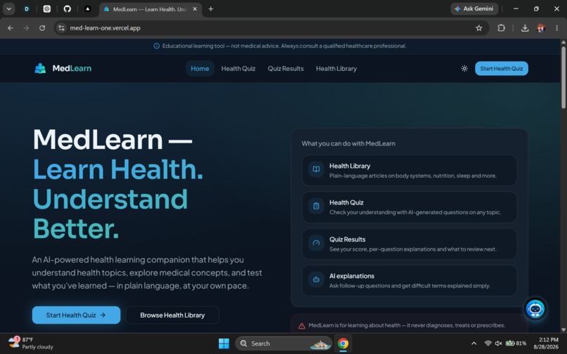 MedLearn – screenshot 1