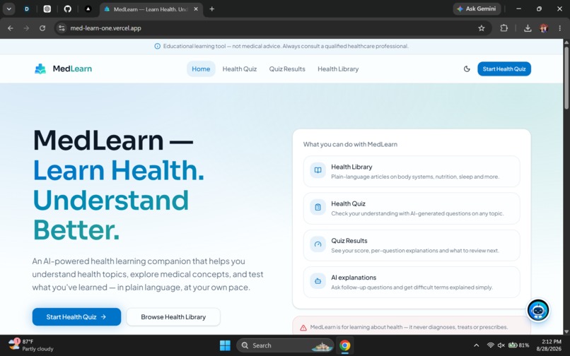 MedLearn – screenshot 2
