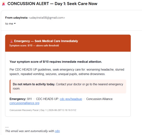 Concussion Recovery Pacer – screenshot 3