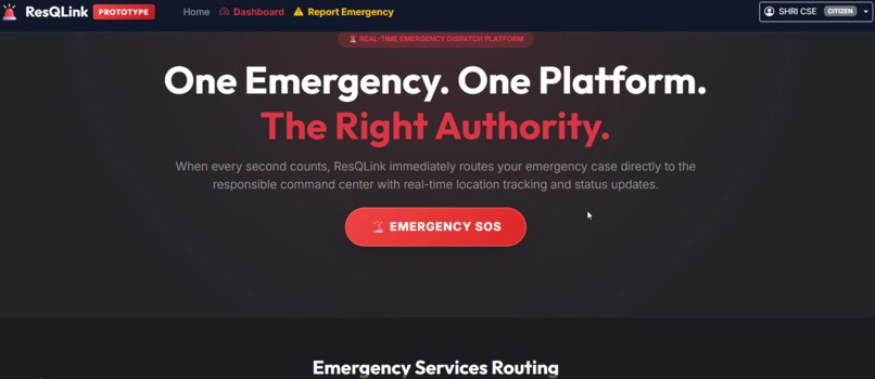 ResQLink -RealTime Emergency Response &AuthorityCoordination – screenshot 1
