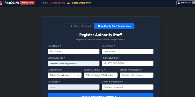ResQLink -RealTime Emergency Response &AuthorityCoordination – screenshot 3