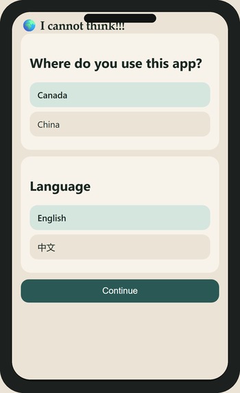 I CAN'T THINK! - An Android Emergency App  – screenshot 1