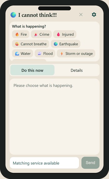 I CAN'T THINK! - An Android Emergency App  – screenshot 2