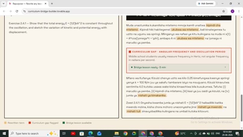 Repurpose — Curriculum Bridge for Displaced Students – screenshot 5