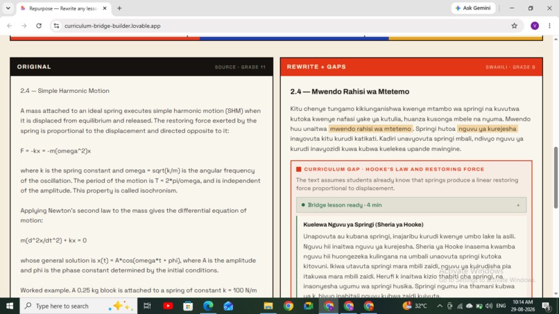 Repurpose — Curriculum Bridge for Displaced Students – screenshot 6