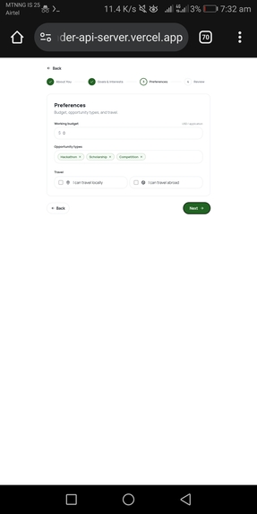 Aza opportunity finder – screenshot 1