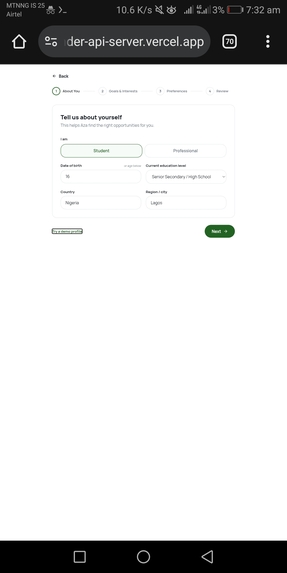 Aza opportunity finder – screenshot 2