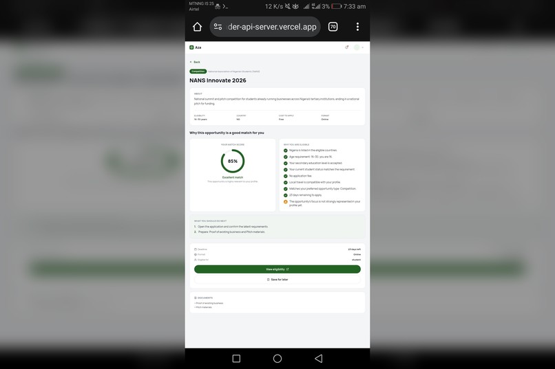 Aza opportunity finder – screenshot 11