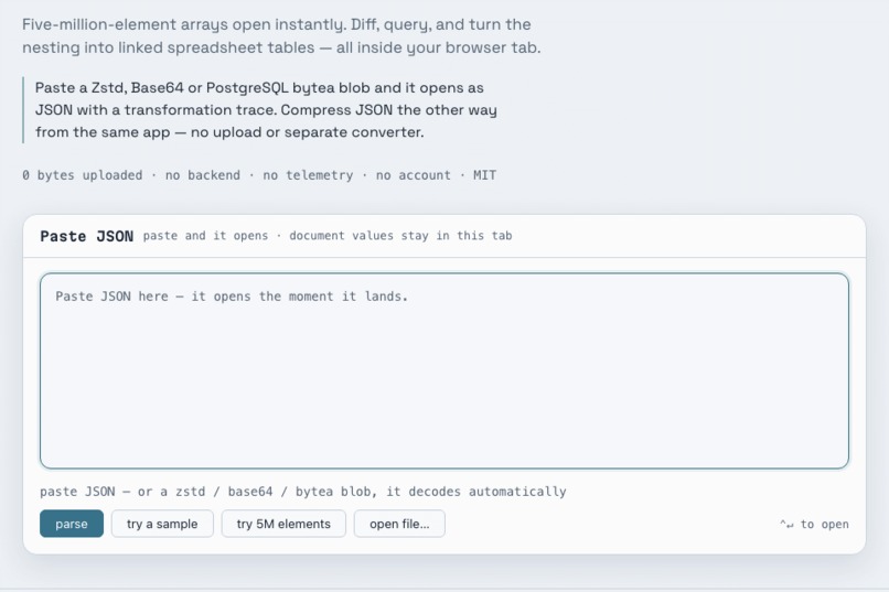 jsonloupe – screenshot 1