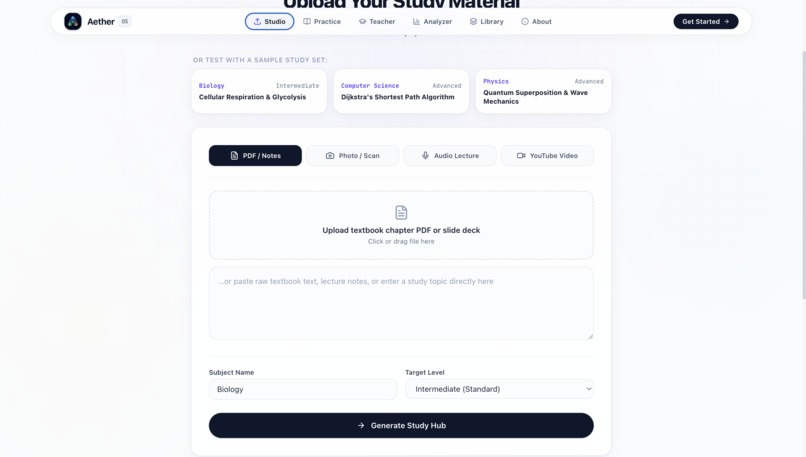 Aether - Multi-Agent Study OS – screenshot 3