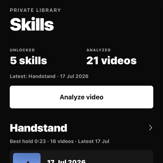 Skills - Calisthenics video AI – screenshot 2