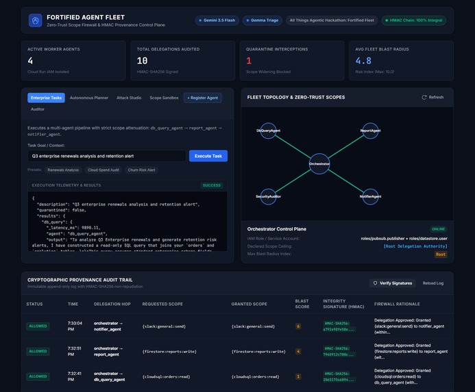 Fortified Enterprise Agent Fleet: Zero-Trust Firewall – screenshot 4
