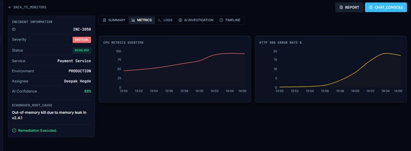 SentinelOps AI — Autonomous SRE & Remediation Agent – screenshot 1
