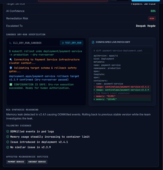 SentinelOps AI — Autonomous SRE & Remediation Agent – screenshot 10
