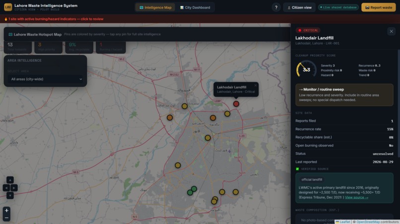 Lahore Waste Intelligence System – screenshot 3