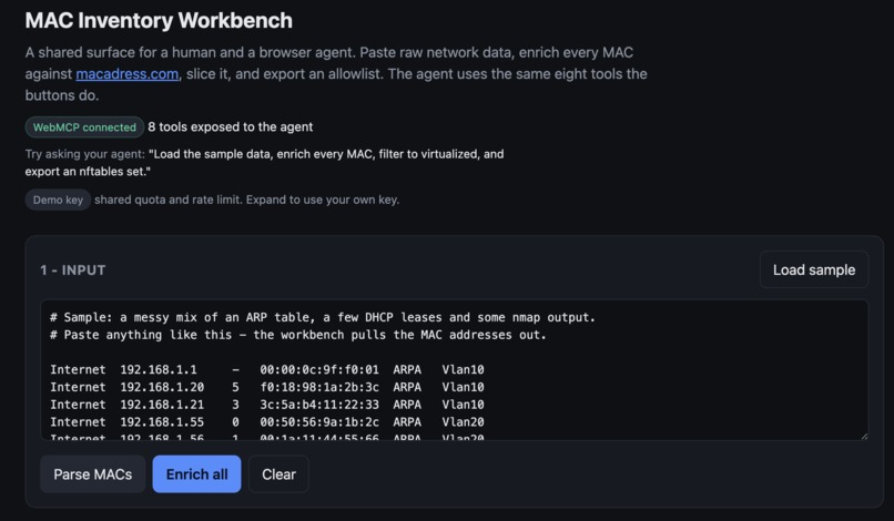 MAC Inventory Workbench – screenshot 1