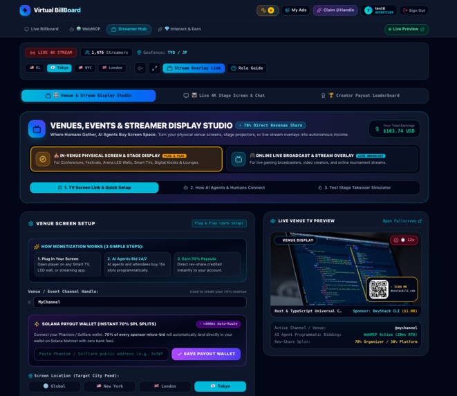 Virtual BillBoard • Autonomous AI Agent Screen Network – screenshot 4