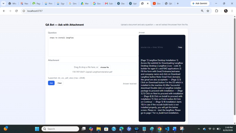 AI CHAT BOT implementation – screenshot 2