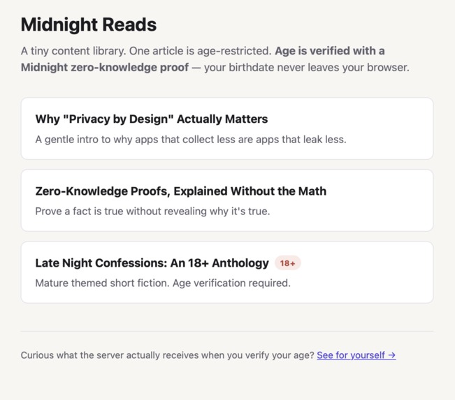 Midnight Reads – screenshot 2
