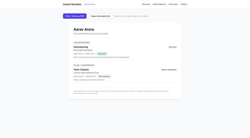 Impact-Receipts – screenshot 2