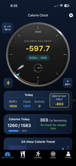 Calorie Clock – screenshot 1