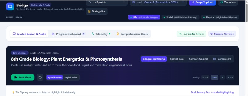 Bridge: Multimodal AI Textbook Leveler & Bilingual Reader – screenshot 1