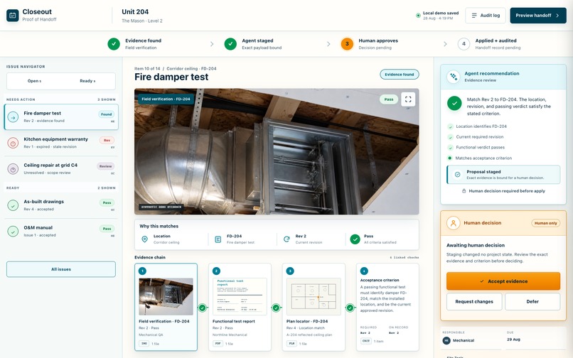 Closeout: Proof of Handoff – screenshot 1