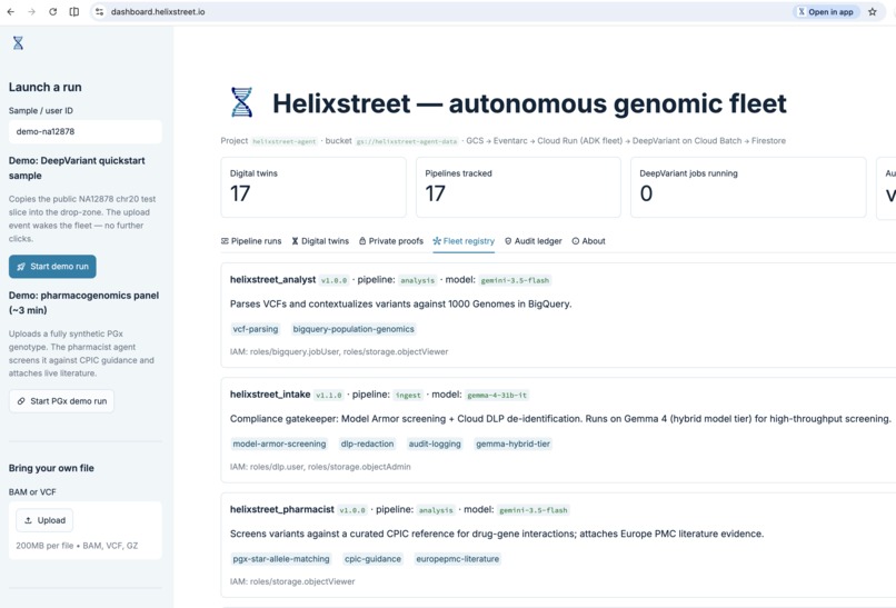 Helixstreet — autonomous genomic fleet – screenshot 4
