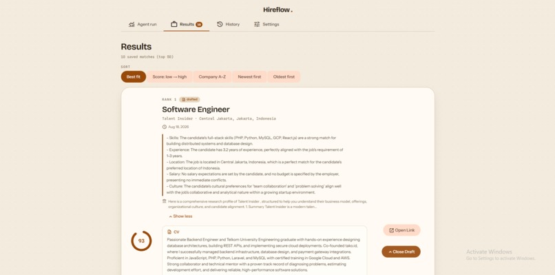 Hireflow – screenshot 2