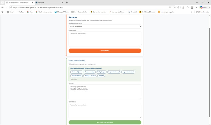 Classroom Differentiation Agent – screenshot 1