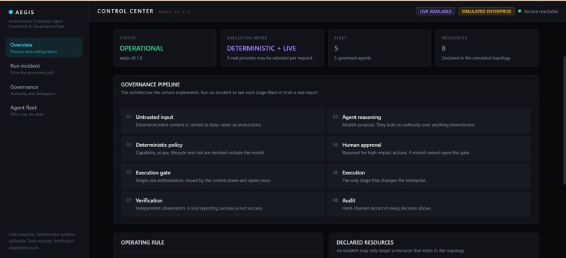 AEGIS — Governed Enterprise AI Agents – screenshot 1