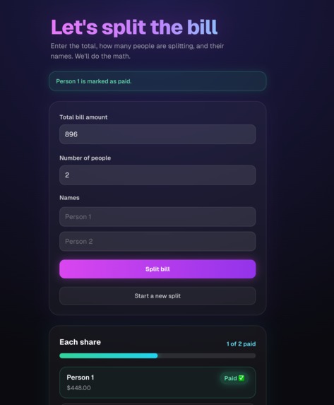 split-the-bill – screenshot 5