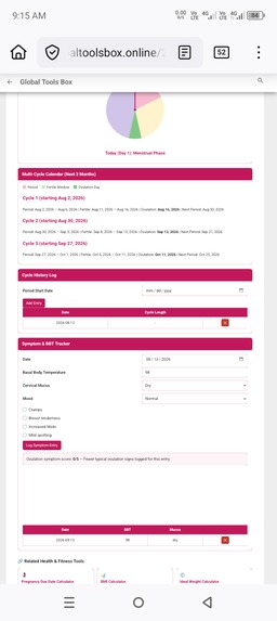 Ovulation & Fertile Window Calculator in HTML/JS – screenshot 3