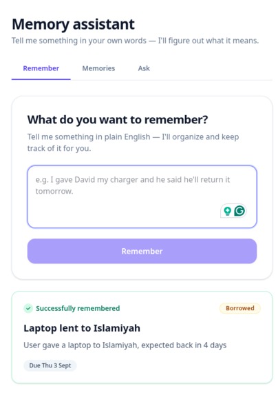 Memora – screenshot 1