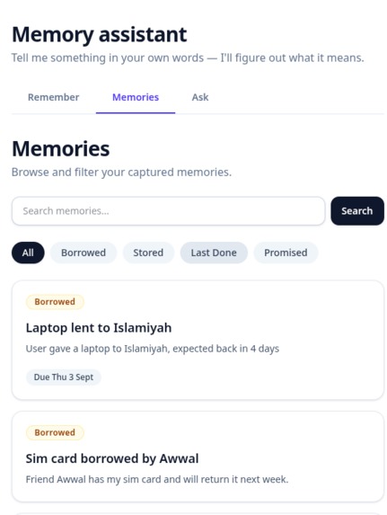 Memora – screenshot 2